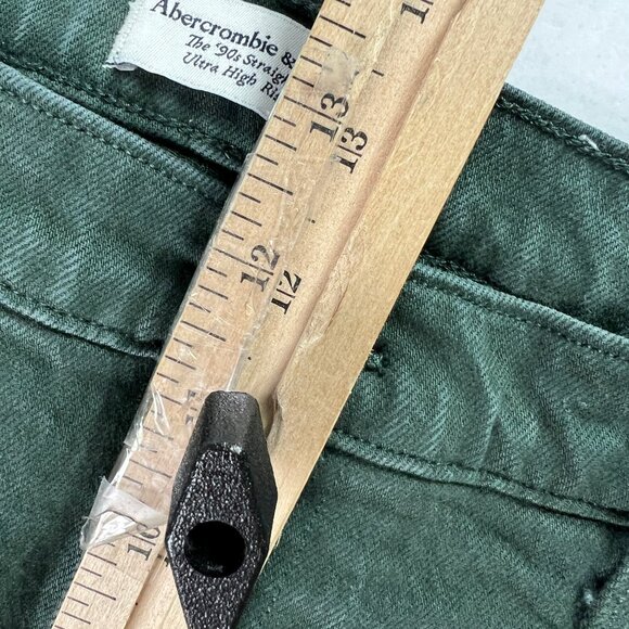 Abercrombie Fitch Jeans Womens 31x32* 90s Straight High Rise Green Denim Tag 30L - Picture 15 of 16